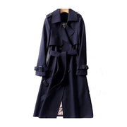 TESSA - Lange Trenchcoat Met Riem Women's Coat Zavalori Marineblauw 6 (XS)