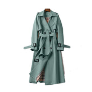 TESSA - Lange Trenchcoat Met Riem Women's Coat Zavalori Groen 6 (XS)