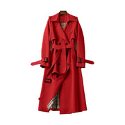 TESSA - Lange Trenchcoat Met Riem Women's Coat Zavalori Rood 6 (XS)