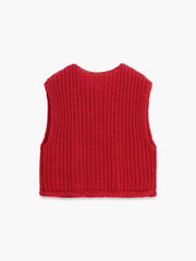 LOLA - Comfortabele Knopen-Down Brei Vest in Casual Katoenmix Women's Vest Zavalori