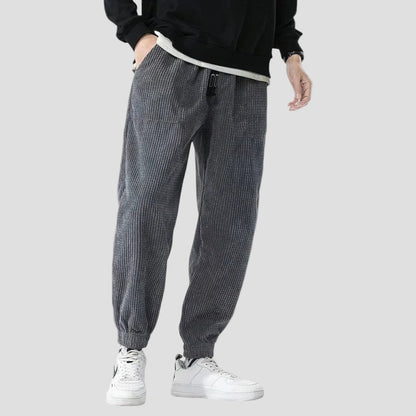 Baggy joggers van ribfluweel met elastische taille en grote zakken voor heren-2