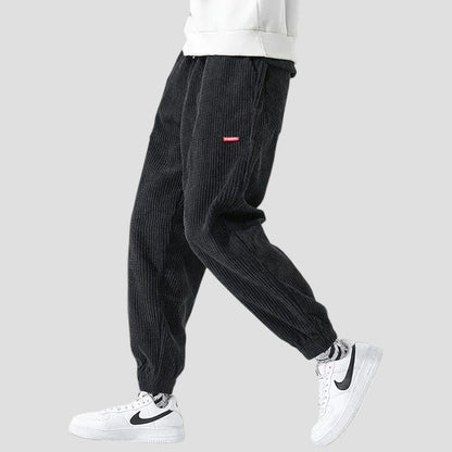 Baggy joggers van ribfluweel met elastische taille en grote zakken voor heren-4