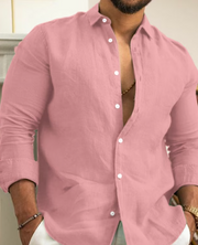 VALO - Herenblouse Met Lange Mouwen Blouse Men Zavalori Roze XS