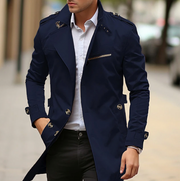 ZAVO | Stijlvolle heren trenchcoat voor de winter Coat Jacket Men Zavalori Blauw S