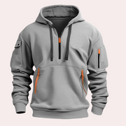 TEVO - Winter Hoodie voor Heren met Halve Rits Hoodies Zavalori Grijs S