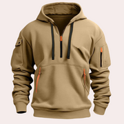 TEVO - Winter Hoodie voor Heren met Halve Rits Hoodies Zavalori Khaki S