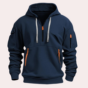 TEVO - Winter Hoodie voor Heren met Halve Rits Hoodies Zavalori Marineblauw S
