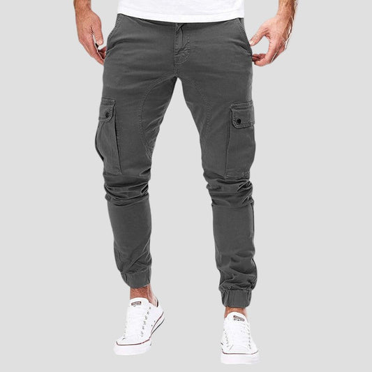 Cargo jogger trousers met elastische tailleband en zijzakken voor heren-1