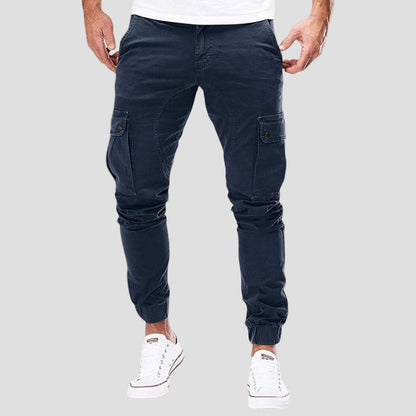 Cargo jogger trousers met elastische tailleband en zijzakken voor heren-3