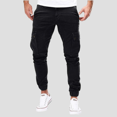 Cargo jogger trousers met elastische tailleband en zijzakken voor heren-5