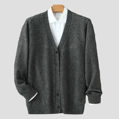 Cashmere cardigan met v-hals en lange mouwen voor werk in de herfst heren-4
