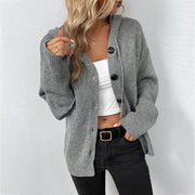 JANE | Dames Hoodie Cardigan Met Knopen vest met capuchon dames Zavalori Grijs S