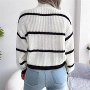 ANNA - Gestreepte Gebreide Damestrui Sweater Zavalori