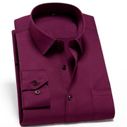 ZavoFlex | Kreukvrij Heren Stretch Overhemd Shirt Zavalori Bourgondisch Rood S
