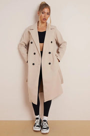 Mirjam | Klassieke Gewatteerde Woljas met Rivoli Women's Coat Zavalori Beige 6 (XS)