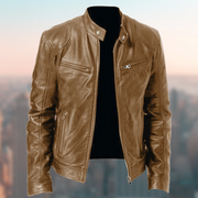 JACK - Heren Leren Jas Bomber Jackets Zavalori Lichtbruin S