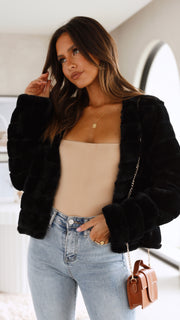 AVIYA - Cropped Jas Voor Dames Women's Jacket Zavalori Zwart 8 (S)