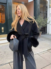 DANEE – Stijlvolle winterjas voor dames met vetersluiting Jacket Zavalori Zwart S