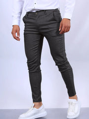 TOMMO - Slim Fit Chino Broek Heren Men Trousers Zavalori Donkergrijs XS