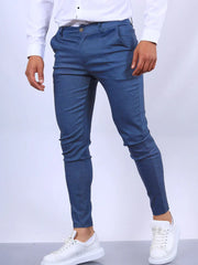 TOMMO - Slim Fit Chino Broek Heren Men Trousers Zavalori Blauw XS