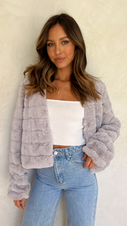 AVIYA - Cropped Jas Voor Dames Women's Jacket Zavalori Grijs 8 (S)