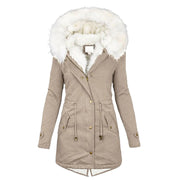 MARIA - Gevoerde Dames Winterjas Jackets Zavalori Khaki S
