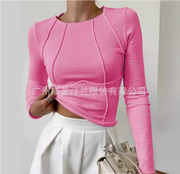 NINA | Dames Lange Mouwen T-shirt Women Top Zavalori Roze XS
