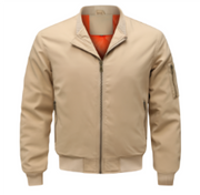 Herens Winddichte Bomberjack met Rits Men Jackets Zavalori Beige S