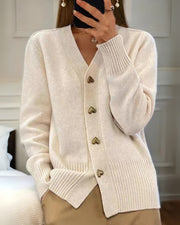 MADDY - Dames Cardigan Met Knoopsluiting Vest Zavalori Crème S