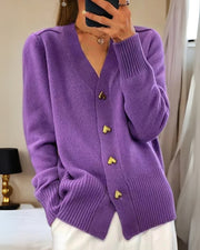 MADDY - Dames Cardigan Met Knoopsluiting Vest Zavalori Paars S