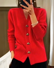 MADDY - Dames Cardigan Met Knoopsluiting Vest Zavalori Rood S