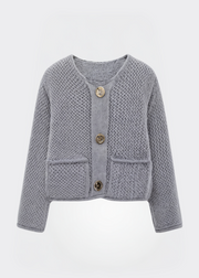 Rosalind - Cozy Brei Cardigan Women's Cardigan Zavalori Grijs 8 (S)