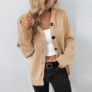 Vivian - Dames Gebreide Cardigan met Relaxed Hoodie Women's Cardigan Zavalori Beige 8 (S)