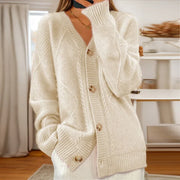 FAYE - Gebreide Cardigan Met Knopen Women's Cardigan Zavalori Beige 8 (S)