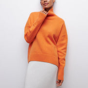 ELLE - Warme Coltrui Voor Dames Women Sweaters Zavalori Oranje S