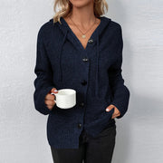 Vivian - Dames Gebreide Cardigan met Relaxed Hoodie Women's Cardigan Zavalori