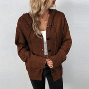 Vivian - Dames Gebreide Cardigan met Relaxed Hoodie Women's Cardigan Zavalori