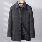 Herens Grijze Winter Trenchcoat - Regular Fit Kleding & Accessoires > Herenkleding > Kleding > jas > Winterjas Zavalori Donkergrijs XS