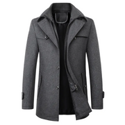 ZAVA | Lange Heren Trenchcoat Men Coat Zavalori Sterling Grijs XS