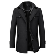 ZAVA | Lange Heren Trenchcoat Men Coat Zavalori Zwarte Wolf XS