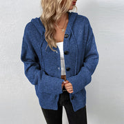 Vivian - Dames Gebreide Cardigan met Relaxed Hoodie Women's Cardigan Zavalori