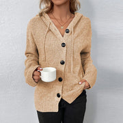 Vivian - Dames Gebreide Cardigan met Relaxed Hoodie Women's Cardigan Zavalori