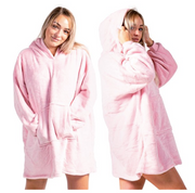 FLEECE - Hoodie Deken Voor De Koude Winterdagen Deken Hoodie winter (bestseller) Zavalori Roze Volwassen (180cm)