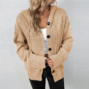 Vivian - Dames Gebreide Cardigan met Relaxed Hoodie Women's Cardigan Zavalori