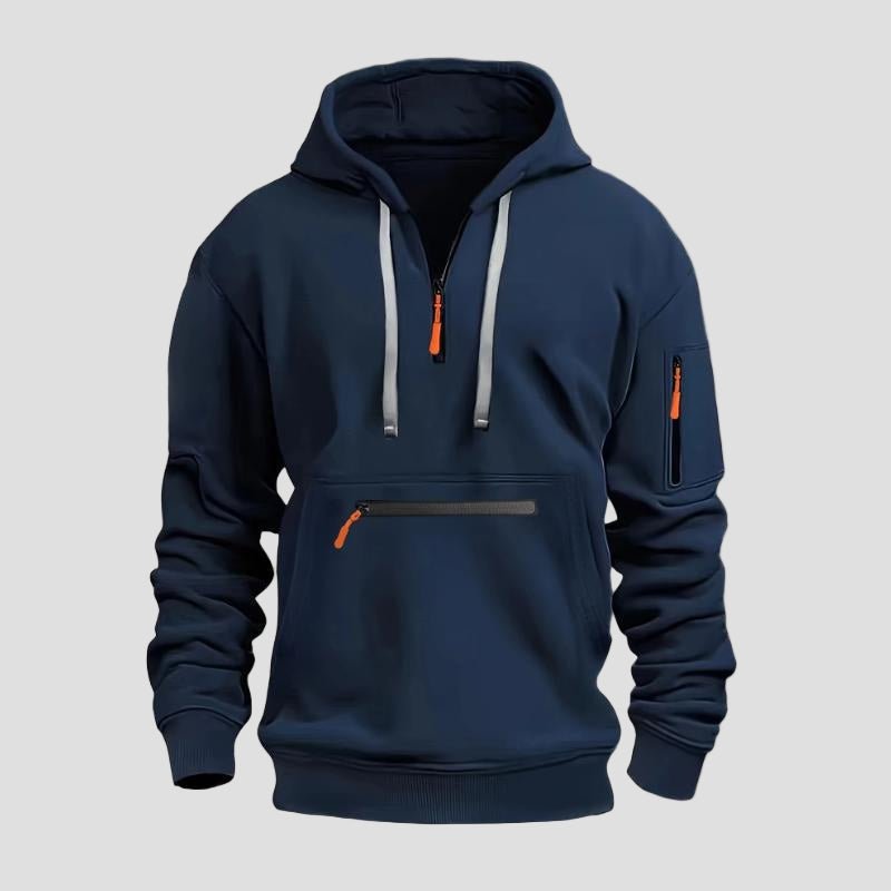 Sportieve hoodie met capuchon en ritszakken in regular fit voor heren-1