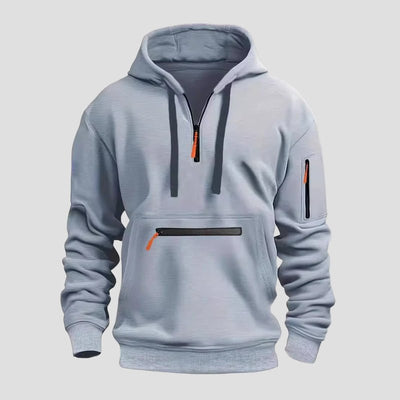 Sportieve hoodie met capuchon en ritszakken in regular fit voor heren-2