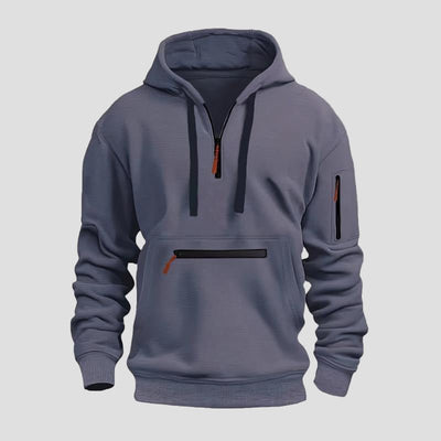 Sportieve hoodie met capuchon en ritszakken in regular fit voor heren-6