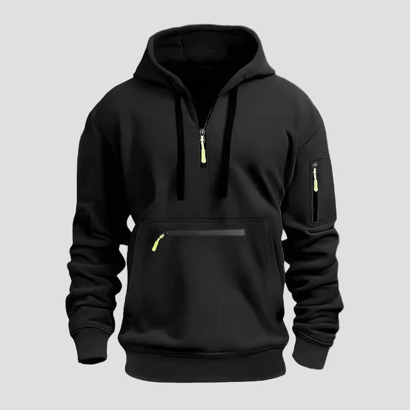 Sportieve hoodie met capuchon en ritszakken in regular fit voor heren-7