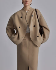 OLCAY | Oversized Knopjas voor Dames winterjas dames Zavalori Khaki S