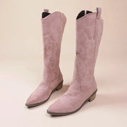 MEGAN | Cowboylaarzen voor Dames met Borduursel en Blokhak Fashion & Apparel Zavalori Roze 37